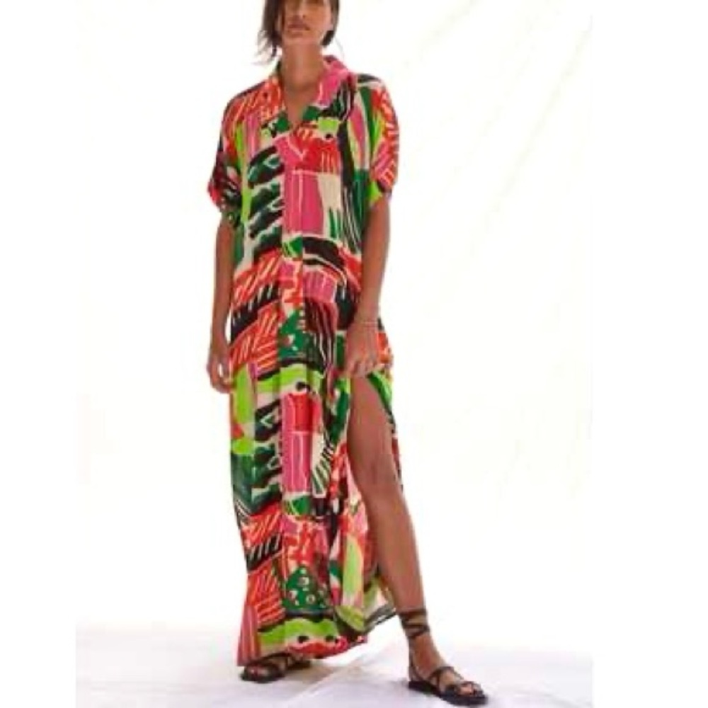 Bel Kazan Colorful Abstract Maxi Dress